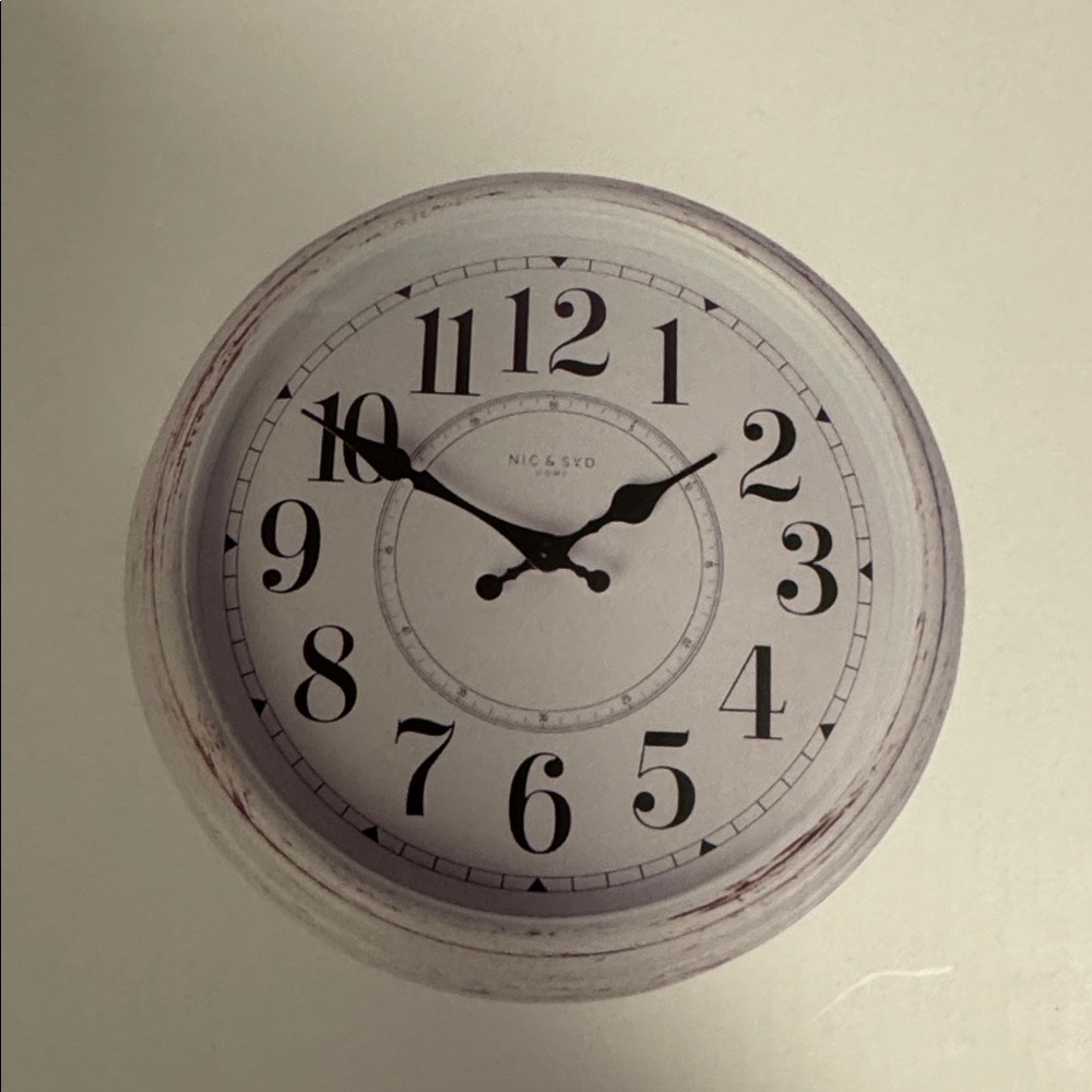 NWT Home White Wall Clock